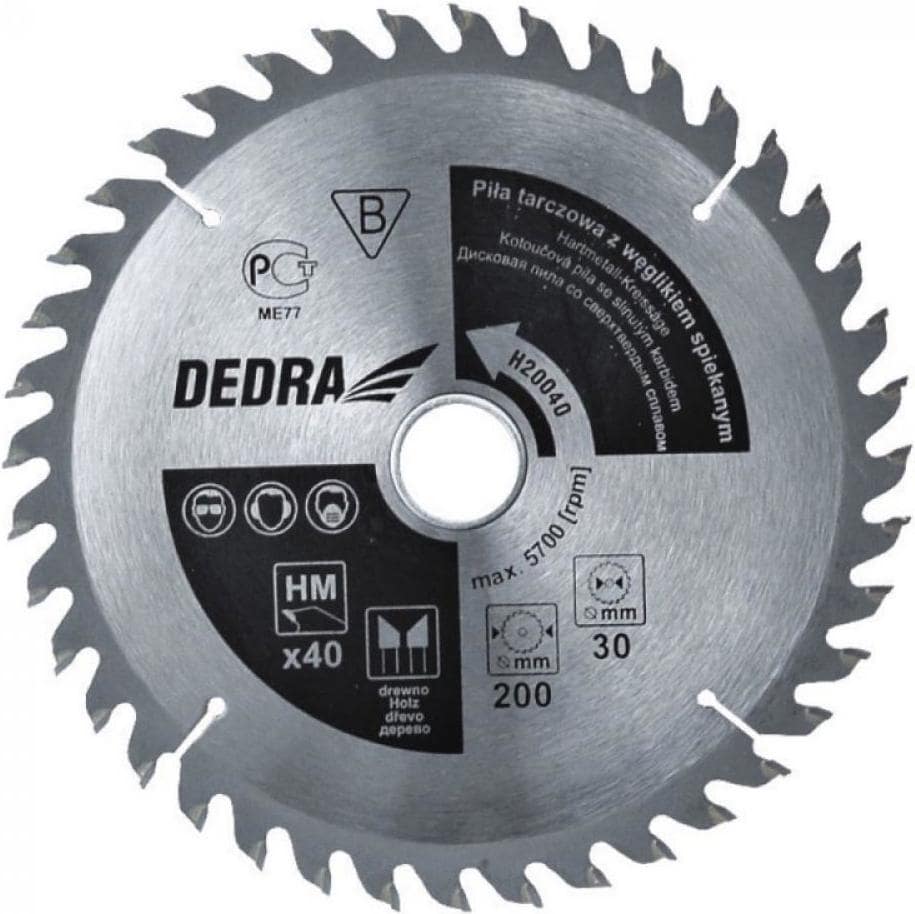 Dedra, Sägeblatt, Circular saw 190x16mm 40z. with tungsten carbide - H19040E