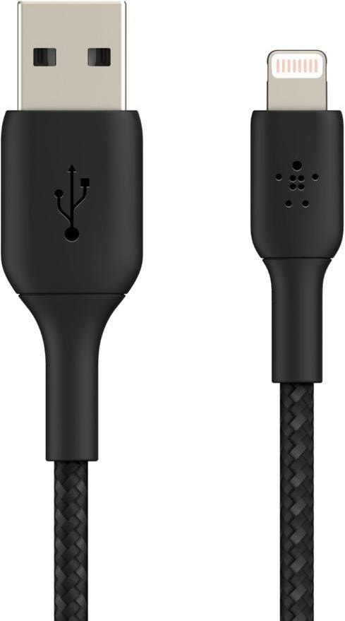 Belkin Cable Braided USB- Lightning 3m black, USB Kabel