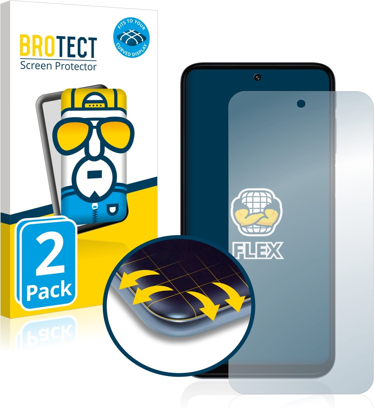 BROTECT Full-Cover Displayschutz (2 Stück, Moto G31), Smartphone Schutzfolie, Transparent