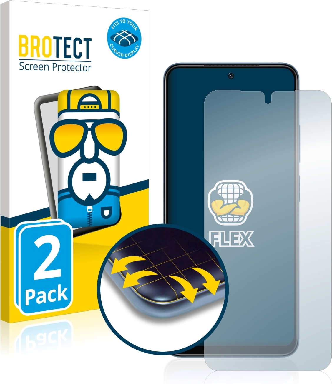 BROTECT Full-Cover Displayschutz (2 Stück, Xiaomi Redmi Note 11), Smartphone Schutzfolie, Transparent