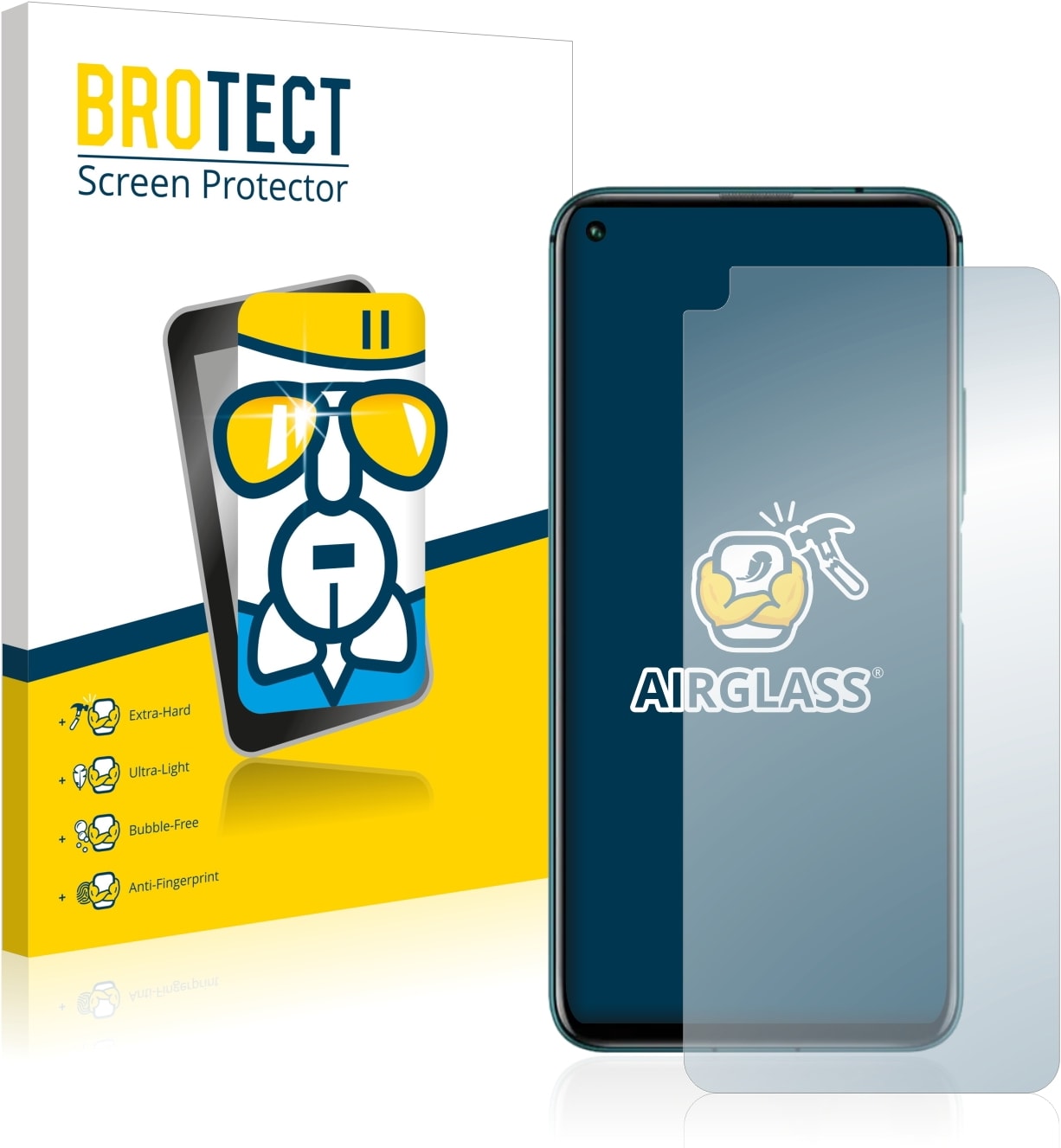 BROTECT AirGlass Panzerglasfolie (1 Stück, 20 Pro), Smartphone Schutzfolie, Transparent