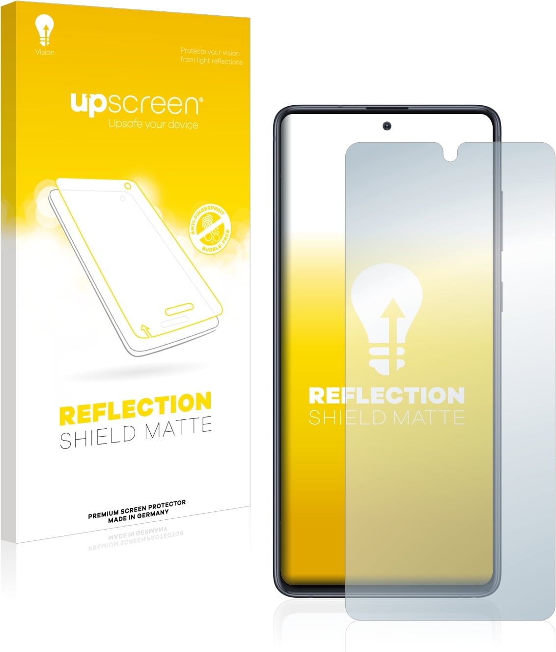 upscreen Reflection Shield Displayschutz Matt (1 Stück, Galaxy Note 10 Lite), Smartphone Schutzfolie, Grau