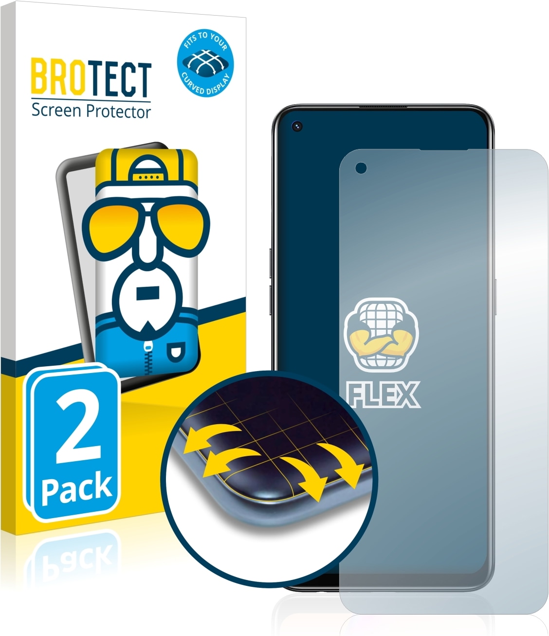 BROTECT Full-Cover Displayschutz (2 Stück, Oppo A94 5G), Smartphone Schutzfolie, Transparent