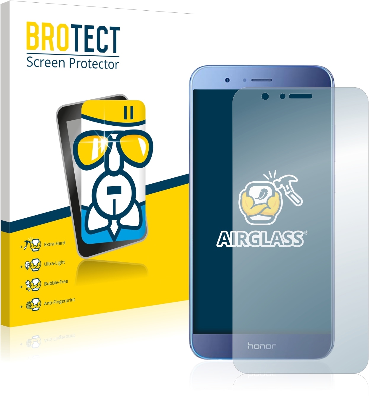 BROTECT AirGlass Panzerglasfolie (1 Stück, Xiaomi Redmi Note 8 Pro), Smartphone Schutzfolie, Transparent