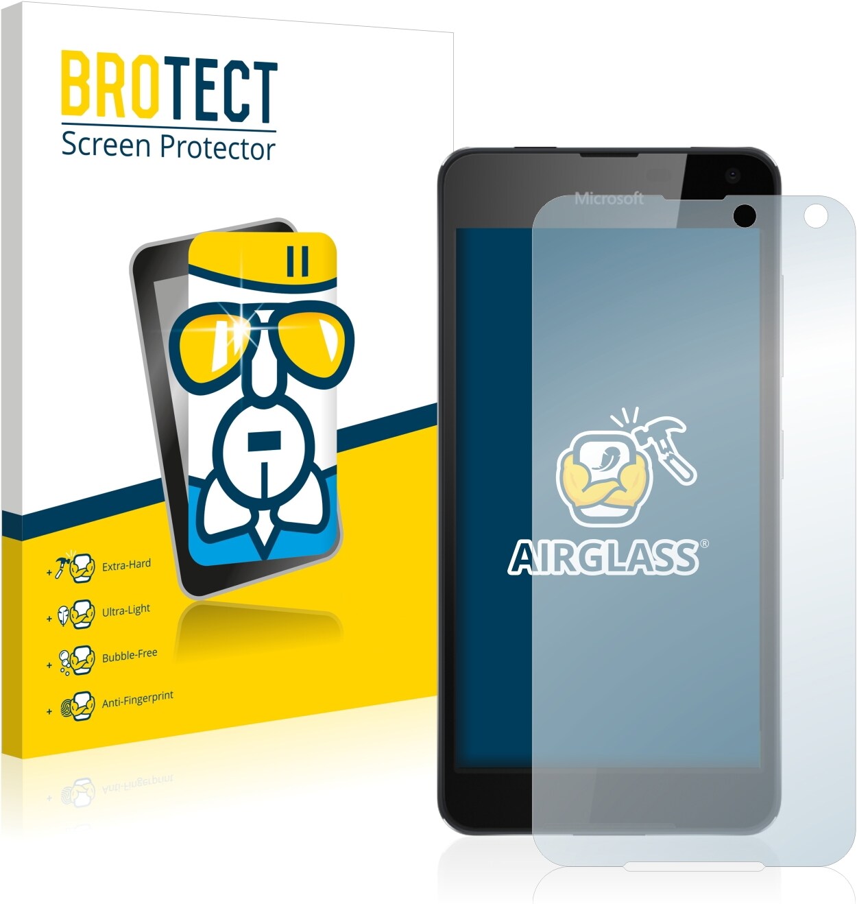 BROTECT AirGlass Panzerglasfolie (1 Stück, Microsoft Lumia 650), Smartphone Schutzfolie, Transparent