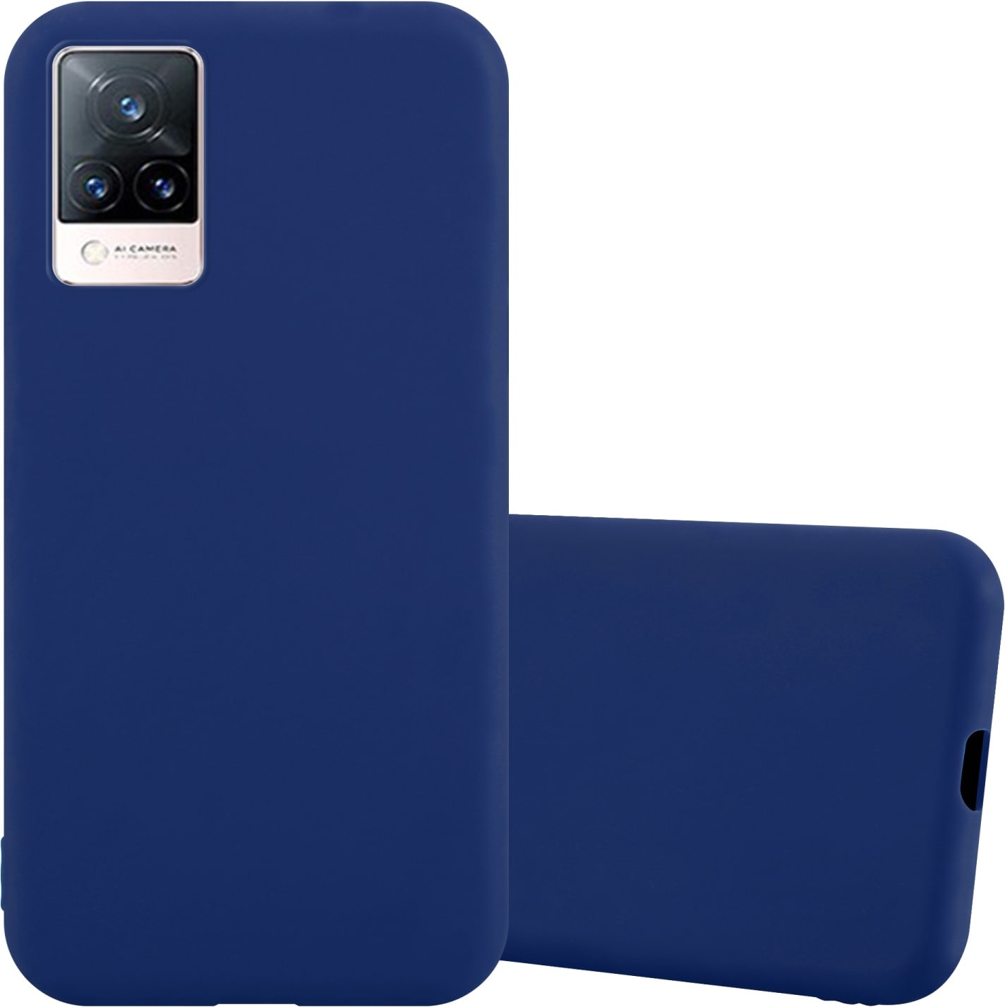 Cadorabo TPU Candy Hülle (vivo V21 5G, Vivo V21), Smartphone Hülle, Blau