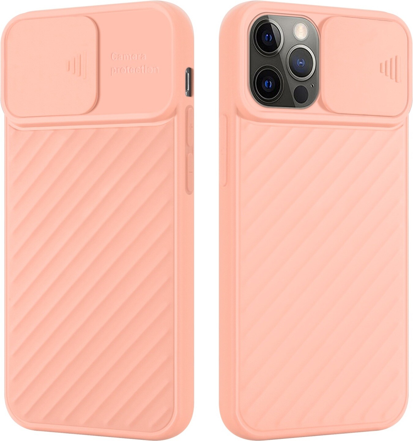 Cadorabo TPU Cover mit Kamera Schutz (iPhone 13 Pro), Smartphone Hülle, Rosa