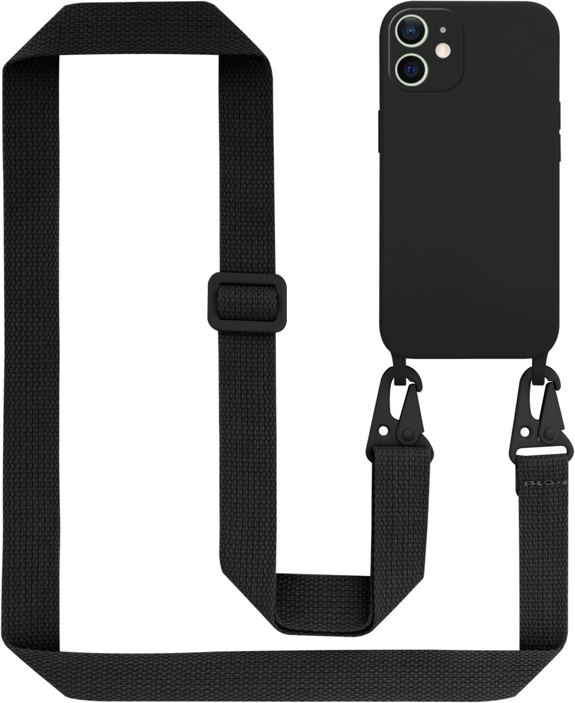 Cadorabo TPU Cover Handy Kette Liquid (iPhone 12 Mini), Smartphone Hülle, Schwarz