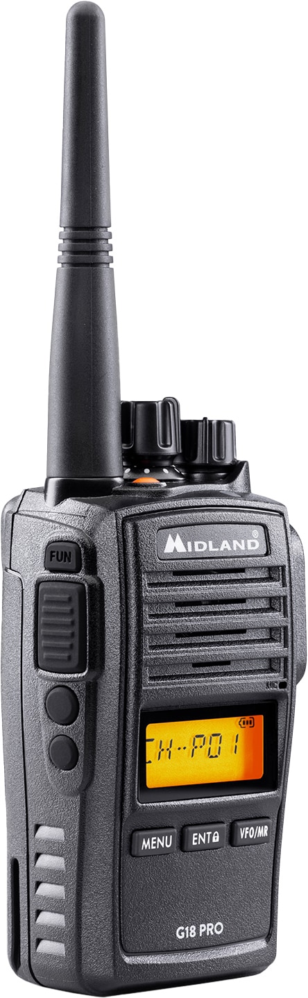 Midland G18 Pro (12 km), Walkie-Talkie, Schwarz