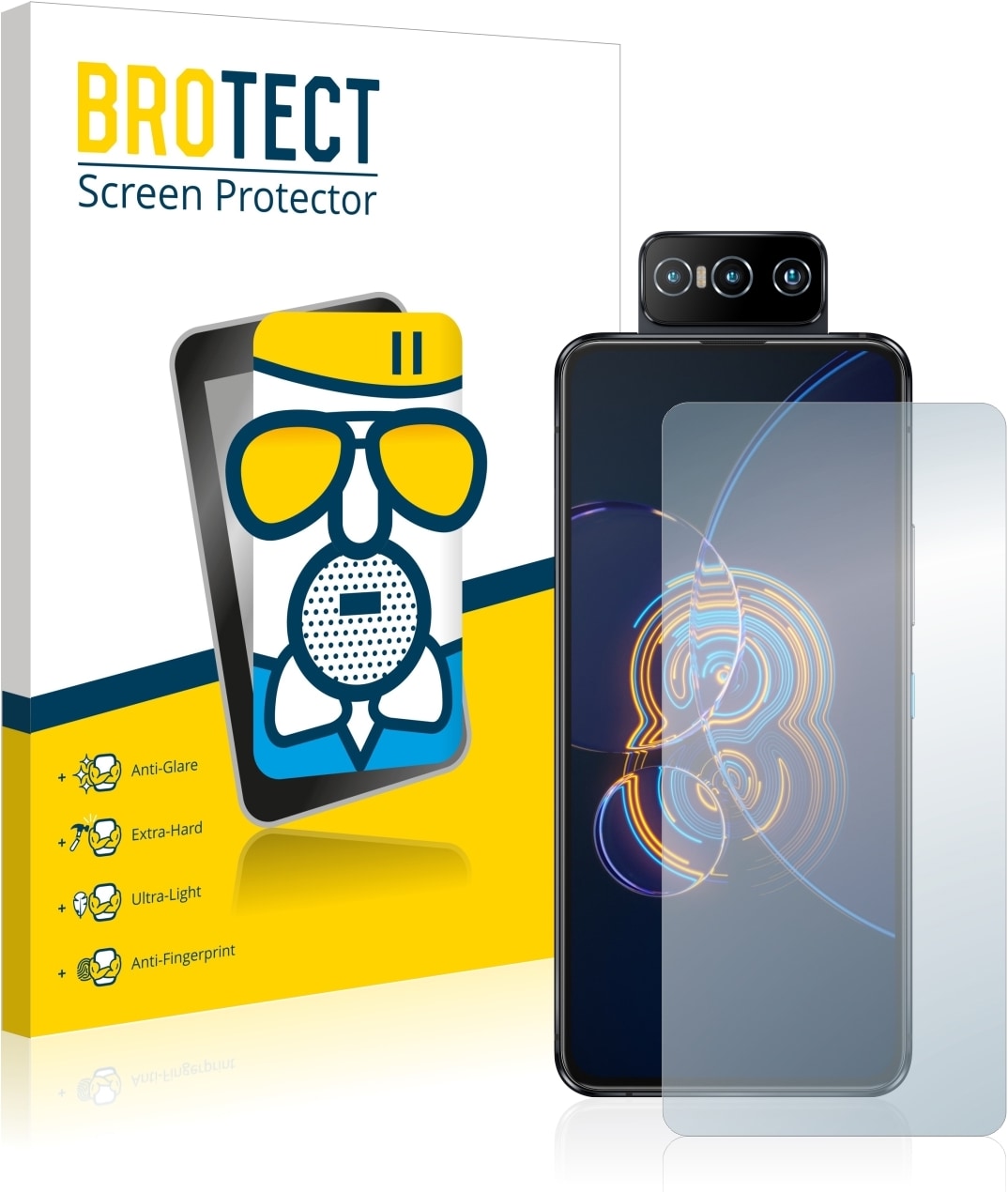 BROTECT AirGlass Panzerglasfolie Matt (1 Stück, Asus Zenfone 8 Flip), Smartphone Schutzfolie, Grau