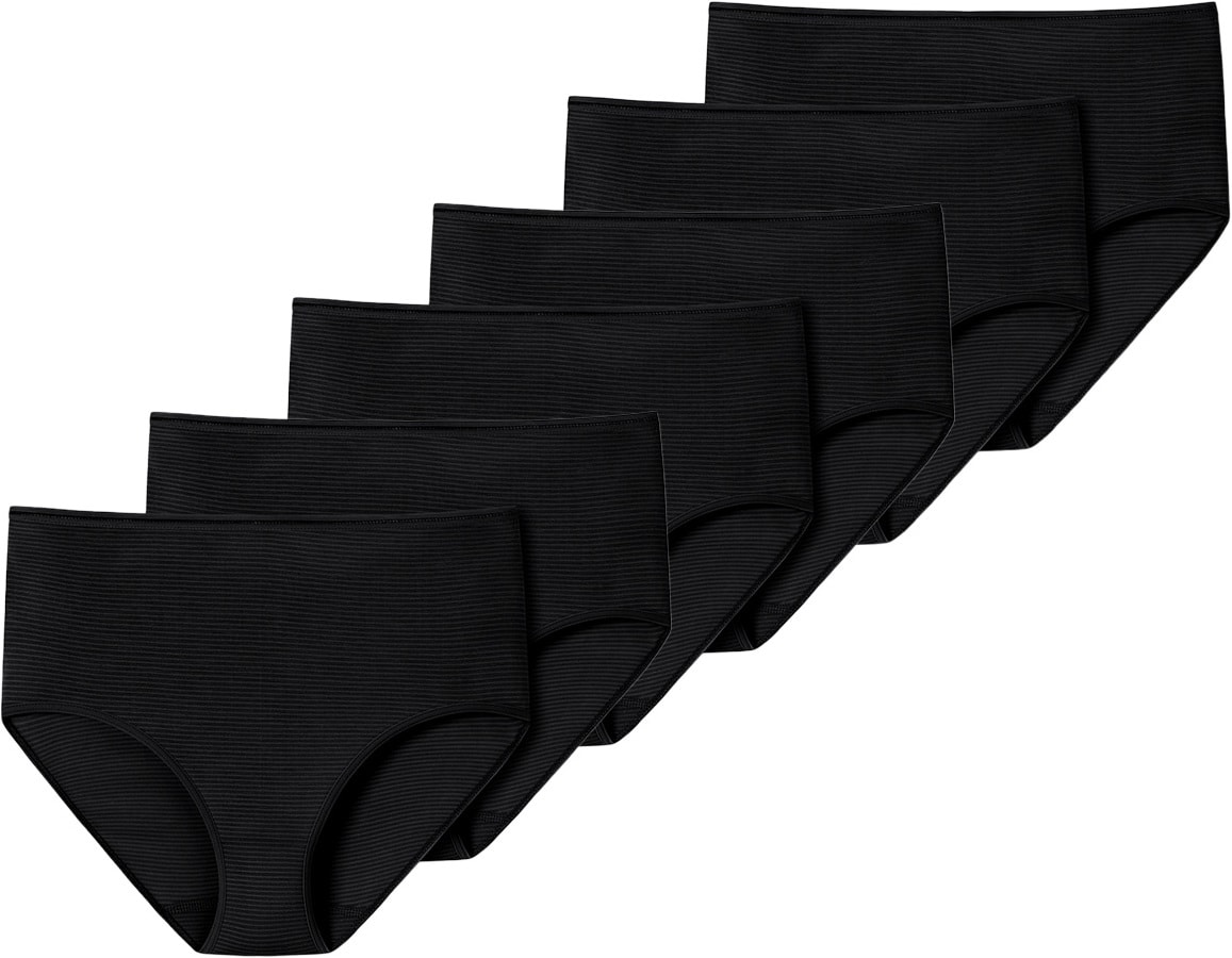 Schiesser, Damen, Unterhosen, 6er Pack Modal Essentials Midi Slip, Schwarz, (42, 6er Pack)