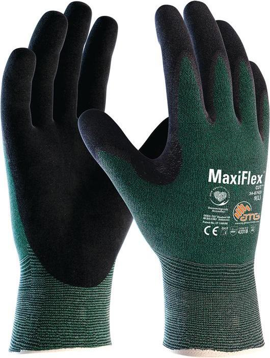 ATG, Schutzhandschuhe, Schnittschutzhandschuhe MaxiFlex Cut™ 34-8743 Grösse 10 grün/schwarz EN 388 PSA-Kategorie II (10)