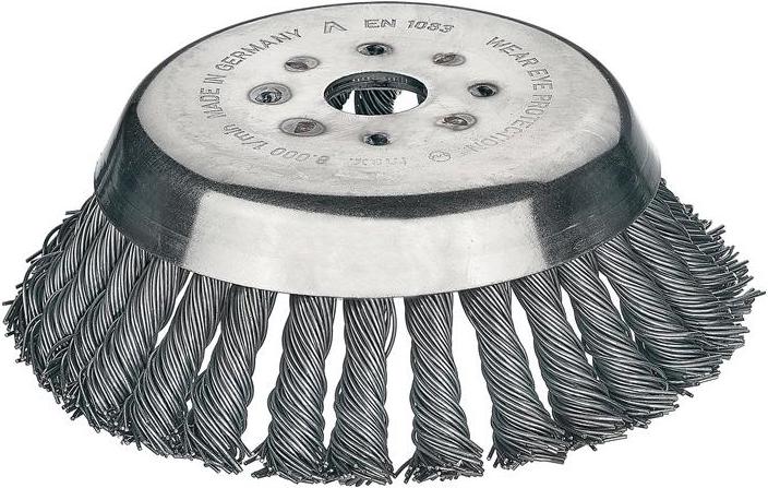 Lessmann, Schleifmittel, Kegelbürste Ø 155 mm Drahtstärke 0,5 mm Stahl 12 mm Bohrung 25,4 mm 10000 min-¹