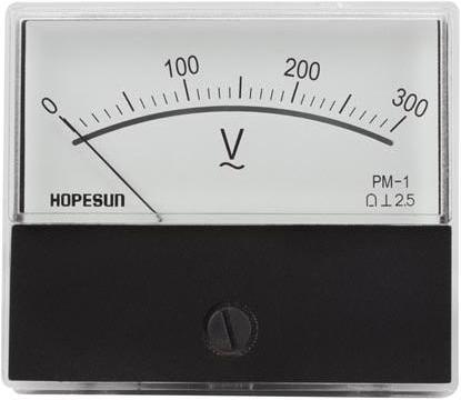 Velleman, Multimeter, ANALOGES EINBAU-SPANNUNGSMESSGERÄT 300 V AC / 70 x 60 mm