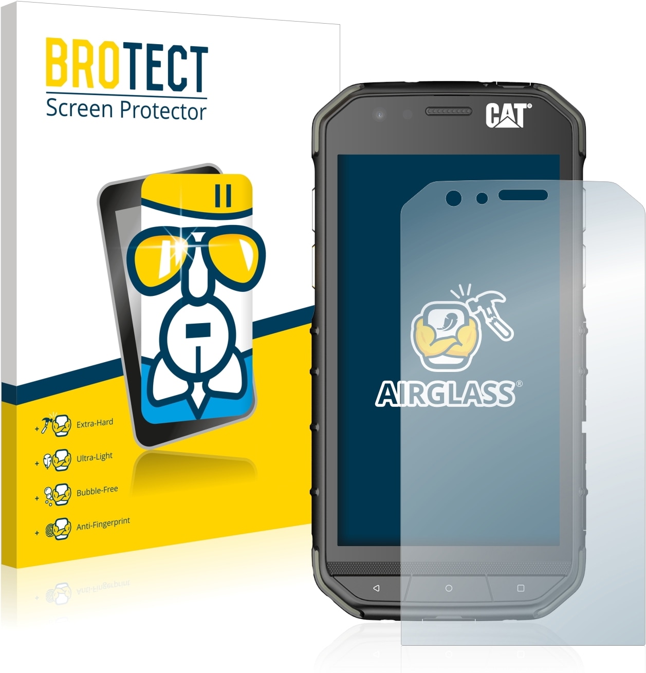 BROTECT AirGlass Panzerglasfolie (1 Stück, CAT S31), Smartphone Schutzfolie, Transparent