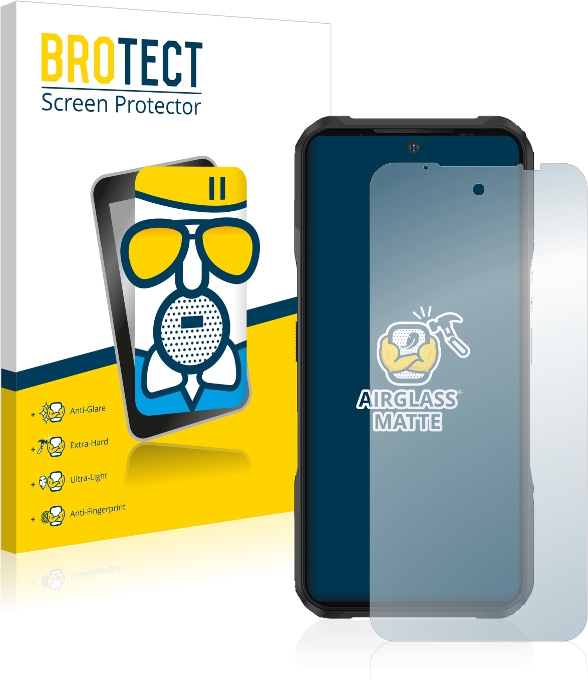 BROTECT AirGlass Panzerglasfolie Matt (1 Stück, LG V20), Smartphone Schutzfolie, Grau