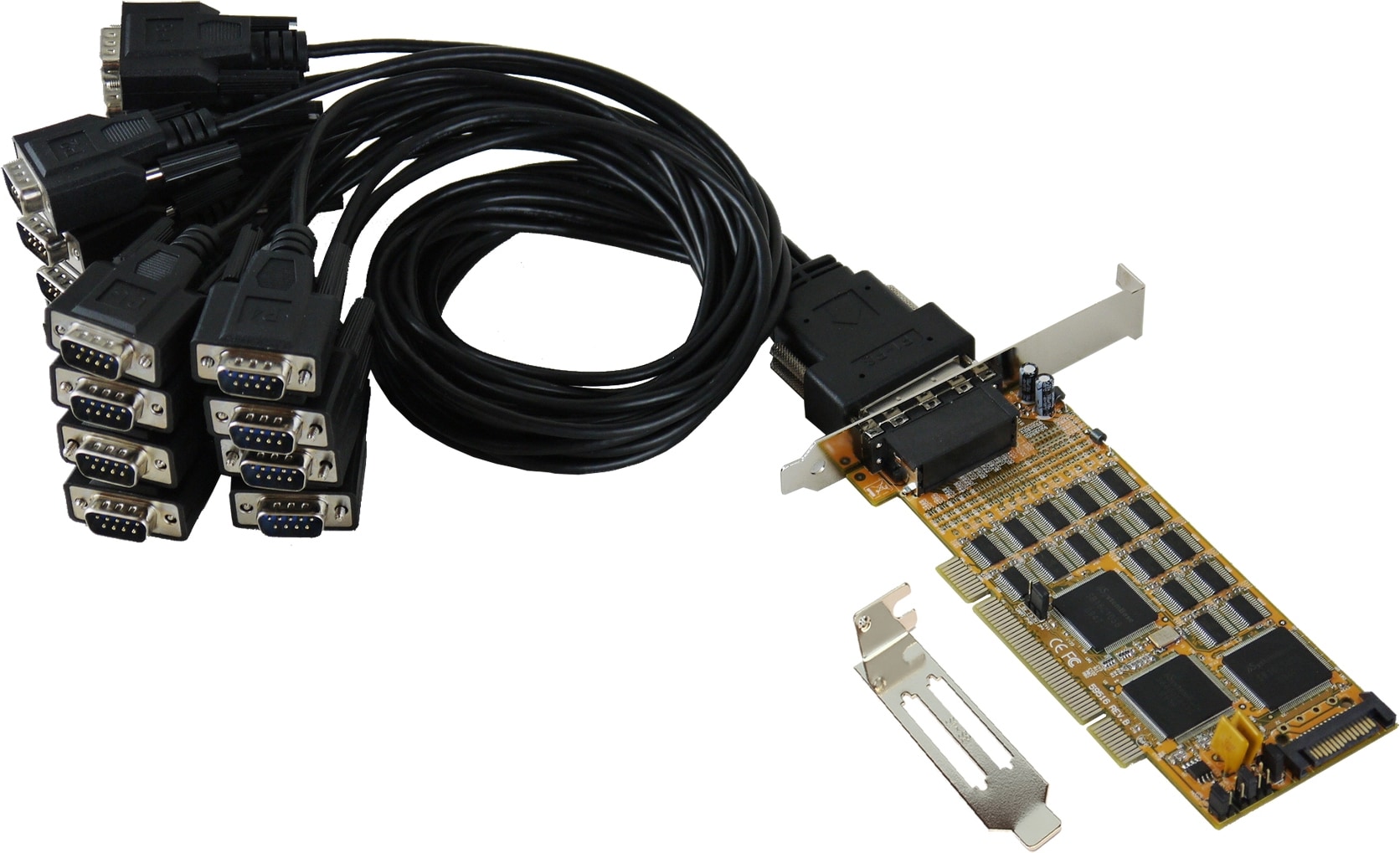 Exsys PCI 16S Seriell RS232 Karte inkl. LP Bügel (SystemBase Chip-Set) (VGA), Schnittstellenkabel