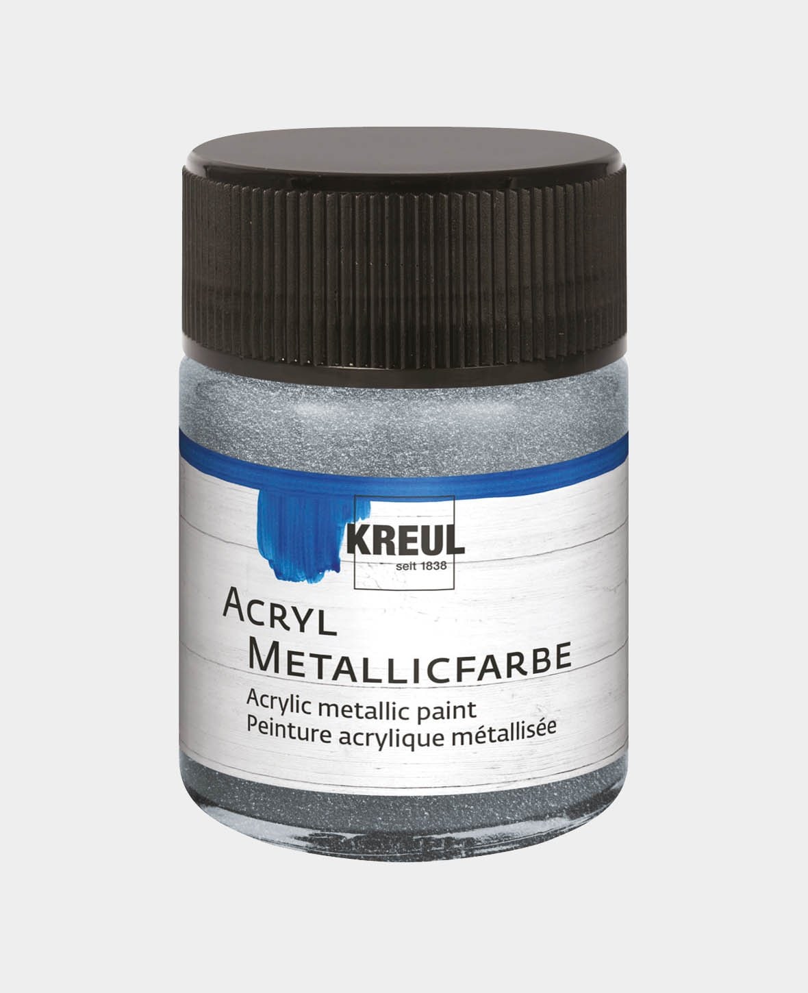 Kreul, Künstlerfarbe + Bastelfarbe, Acryl Metallicfarbe, cremig deckend, 50 ml (Silber, 50 ml)