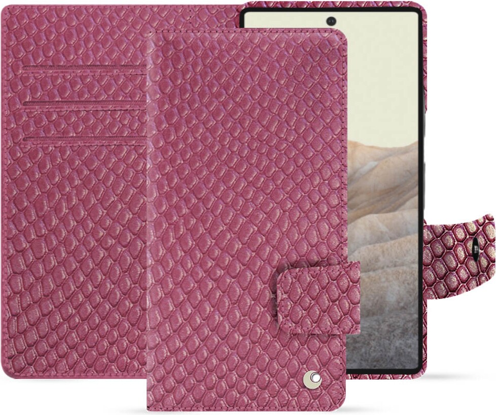 Noreve Lederschutzhülle Wallet (Pixel 7 Pro), Smartphone Hülle, Rosa