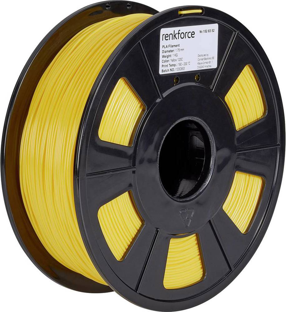 Renkforce Filament PLA (PLA, 1.75 mm, 1000 g, Gelb), 3D Filament, Gelb