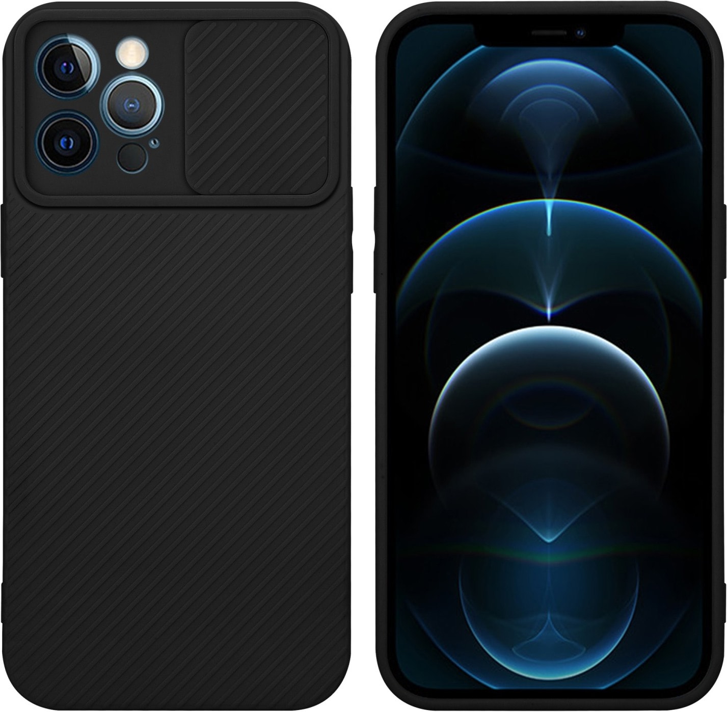 Cadorabo Hülle für Apple iPhone 12 PRO MAX im TPU mit Kameraschutz LM009 Style (iPhone 12 Pro Max), Smartphone Hülle, Sc...