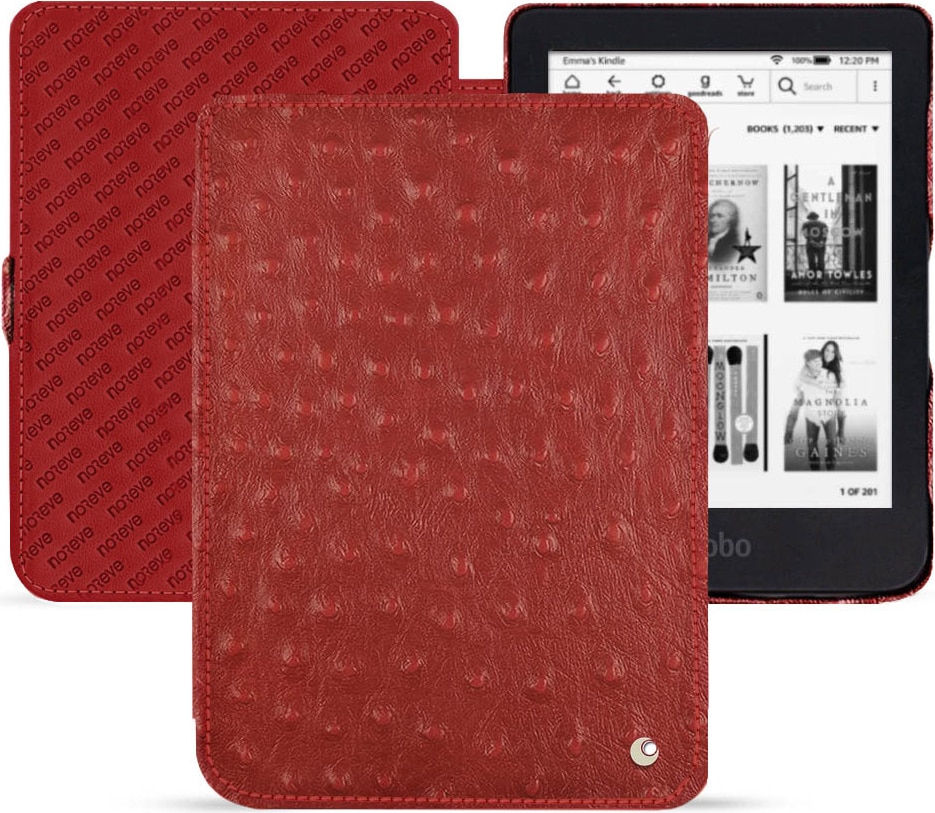 Noreve Lederschutzhülle horizontal (Kobo Clara 2e), Tablet Hülle, Rot