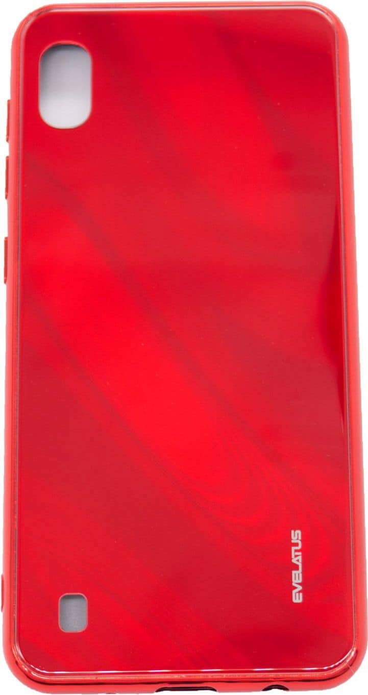 Evelatus Galaxy A10 Water Ripple Full Color Electroplating Tempered Glass Case (Galaxy A10), Smartphone Hülle, Rot