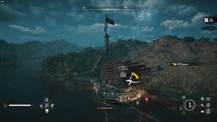 La plupart des ressources sont collectées directement depuis le navire via des petits mini-jeux.