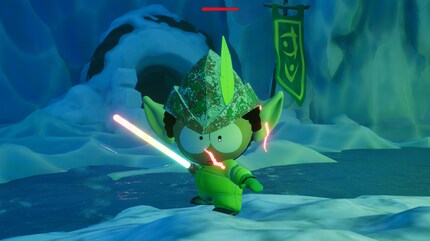 Les ennemis peuvent aussi utiliser les cartes à la con. Ici, ils se transforment en combattants à sabre laser.