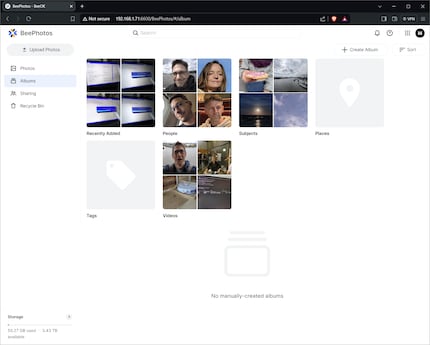 Gli album che vedi qui sono stati creati automaticamente dall'IA di BeePhotos.