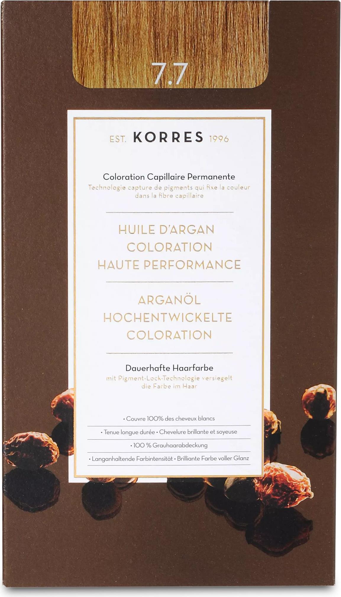 Korres, Haarfarbe, Argan Oil Hair Color (Nr. 7.7 - Mocha)