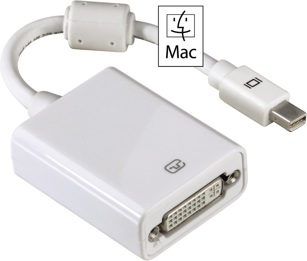 Hama Mini-DisplayPort-Adapter für DVI (DVI, 15 cm), Data + Video Adapter, Weiss