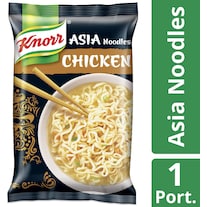Knorr Asia Noodles Chicken Beutel, Instant Asiatische Nudeln mit Poulet & Gemüse, in 3 Minuten zubereitet (70 g)